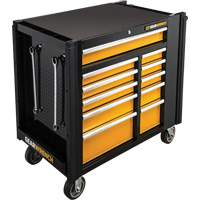 Chariot &agrave; outils &eacute;lectrique, 11 tiroirs, 42-1/2" la x 24-7/16" p x 41" h, Noir/Orange Helyx Safety & Industrial Supplies