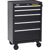 Armoire &agrave; outils roulante de s&eacute;rie 300, 5 tiroirs, 26-1/2" la x 18" p x 40-1/2" h, Noir Helyx Safety & Industrial Supplies