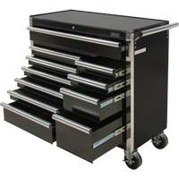 Industrial Tool Cart, 11 Drawers, 41" W x 18-3/4" D x 39-1/3" H, Black Helyx Safety & Industrial Supplies