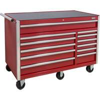 Chariot &agrave; outils industriel, 12 tiroirs, 56" la x 24-1/2" p x 38-1/8" h, Rouge Helyx Safety & Industrial Supplies