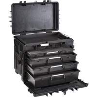 Coffre &agrave; outils mobile avec tiroirs, 4 tiroirs, 22-4/5" la x 15" p x 18" h, Noir Helyx Safety & Industrial Supplies