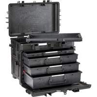 Coffre &agrave; outils militaire mobile avec tiroirs, 4 tiroirs, 22-4/5" la x 15" p x 18" h, Noir Helyx Safety & Industrial Supplies