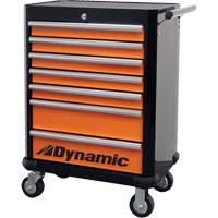 Armoire roulante, 7 tiroirs, 28" la x 18" p x 40" h, Noir/Orange Helyx Safety & Industrial Supplies