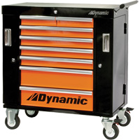 Armoire roulante, 8 tiroirs, 36" la x 18" p x 39-1/4" h, Noir/Orange Helyx Safety & Industrial Supplies