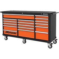 Armoire roulante, 17 tiroirs, 71" la x 24" p x 41" h, Noir/Orange Helyx Safety & Industrial Supplies