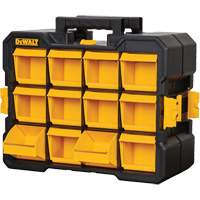 Flip-Bin Organizer, 3-7/8" W x 17-3/4" D x 13-7/8" H, Black/Yellow Helyx Safety & Industrial Supplies