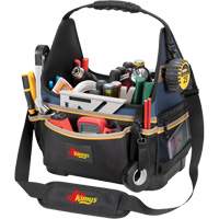 Molded Base Electrical/HVAC Tool Carrier, Ballistic Polyester, 20 Pockets, Black/Blue Helyx Safety & Industrial Supplies