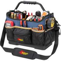 Molded Base Open-Top Tool Box, Ballistic Polyester, 17 Pockets, Black/Blue Helyx Safety & Industrial Supplies