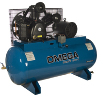 Compresseurs d'air s&eacute;rie industrielle - Compresseurs horizontaux - Deux &eacute;tages, 100 gal. (120 gal. US) Helyx Safety & Industrial Supplies