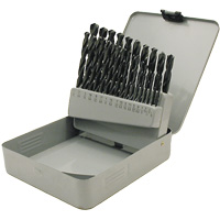 Coffret de forets en oxyde noir JET-KUT, 29 morceaux, Acier rapide Helyx Safety & Industrial Supplies