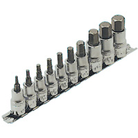 Jeu de douilles SAE HSW3812-10, Hexagonale, Prise 1/2"/3/8", 10 mr Helyx Safety & Industrial Supplies