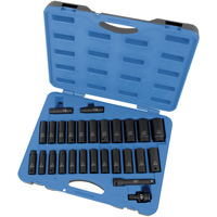 Jeu de douilles SAE/m&eacute;triques PS2712DC, 27 Mcx, Chocs, Prise de 1/2", Profond Helyx Safety & Industrial Supplies