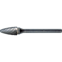 CLEVELAND Solid Carbide Burrs - Tree Shape with Ball Nose, SF-1, 1/4" Dia., 5/8" Depth of Cut Helyx Safety & Industrial Supplies