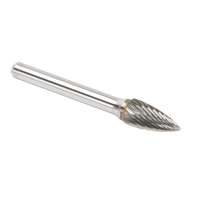Fraises au carbure solide - Arboriforme avec extr&eacute;mit&eacute; en pointe CLEVELAND, SG-3, 9,53 mm dia., 1/4" Tige Helyx Safety & Industrial Supplies