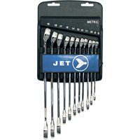 Jeux de cl&eacute;s mixtes combin&eacute;es longues enti&egrave;rement polies, Combinaison, 11 morceaux, M&eacute;trique Helyx Safety & Industrial Supplies