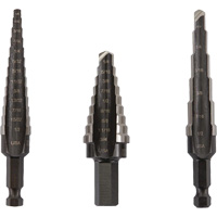 Unibit&reg; Step Drill Set, 3 Pieces, High Speed Steel Helyx Safety & Industrial Supplies