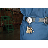 Porte-cl&eacute;s &agrave; d&eacute;vidoir The Original, Chrome, C&acirc;ble 24", Fixation Agrafe de ceinture Helyx Safety & Industrial Supplies