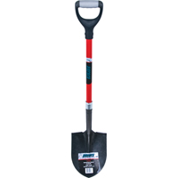 Heavy-Duty Round Point Shovel, Carbon Steel Blade, Fibreglass, D-Grip Handle Helyx Safety & Industrial Supplies