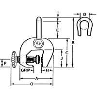 Serre-plaque de type SAC, 12 000 lb (6 tonnes), Ouverture de la m&acirc;choire de 0" - 3" Helyx Safety & Industrial Supplies