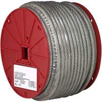 C&acirc;ble m&eacute;tallique, 250' (76,2 m) x 1/8", 340 lb (0,17 tonne), Rev&ecirc;tement de vinyle Helyx Safety & Industrial Supplies
