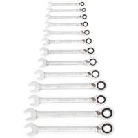 Jeu de cl&eacute;s &agrave; cliquets r&eacute;versibles SAE &agrave; 12 pans et 72 dents, Combinaison, 13 morceaux, Imp&eacute;rial Helyx Safety & Industrial Supplies