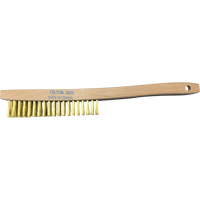 Curved-Handle Scratch Brushes, Brass, 4 x 19 Wire Rows, 14" Long Helyx Safety & Industrial Supplies