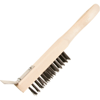 Scratch Brush With Scraper, Steel, 5 x 13 Wire Rows, 11-3/8" Long Helyx Safety & Industrial Supplies