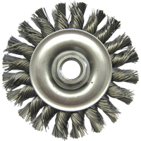 Wire Wheel Brushes, 4" Dia., 0.02" Fill, 5/8"-11 Arbor, Steel Helyx Safety & Industrial Supplies