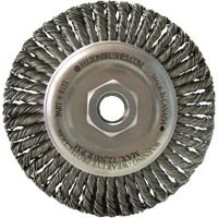 Wire Wheel Brushes, 5-7/8" Dia., 0.02" Fill, 5/8"-11 Arbor, Steel Helyx Safety & Industrial Supplies