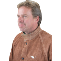 Welding Jacket, Leather, 4X-Large, Lava Brown Helyx Safety & Industrial Supplies