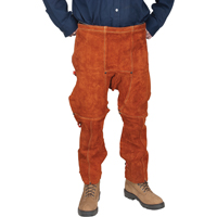 Tablier fendu aux jambes et jambi&egrave;res en cuir, 40" lo, Lava Brown Helyx Safety & Industrial Supplies