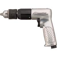 Perceuse pneumatique r&eacute;versible, 4 pi³/min, 1/4" NPTF, 94 dBA, 1/2" mandrin, Avec cl&eacute; Helyx Safety & Industrial Supplies