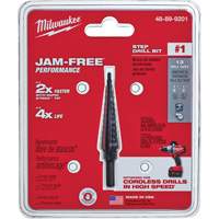 #1 Step Drill Bit, 1/8" - 1/2" , 1/32" Increments, High Speed Steel Helyx Safety & Industrial Supplies