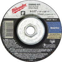 Grinding Wheel, 4-1/2" x 1/8", 5/8"-11 Arbor, Aluminum Oxide, Type 27 Helyx Safety & Industrial Supplies