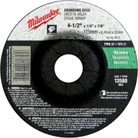 Grinding Wheel, 4-1/2" x 1/4", 7/8" Arbor, Silicon Carbide, Type 27 Helyx Safety & Industrial Supplies