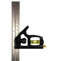 Johnson 406EM - Combination Square, 6" x 1" L, 1/32" Graduations, Steel, Plain Helyx Safety & Industrial Supplies