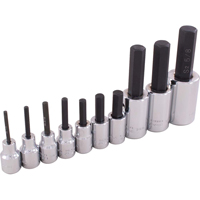 Hex Head Socket Set, Hex, 1/2"/3/8" Drive, 10 Pcs Helyx Safety & Industrial Supplies