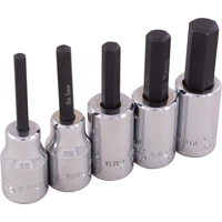 Hex Head Socket Set, Hex, 3/8" Drive, 5 Pcs Helyx Safety & Industrial Supplies