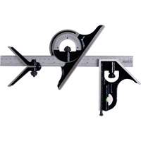 Jeu d'&eacute;querres combin&eacute;es avec gradations m&eacute;triques et imp&eacute;riales, 4 mrcx., 1/64"/0,5 mm Graduations, Acier, Ordinaire Helyx Safety & Industrial Supplies
