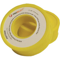 Gas & Oil PTFE Pipe Thread Tape, 12.7 mm (1/2") x 6.6 m (21.67'), Yellow Helyx Safety & Industrial Supplies