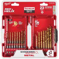 Shockwave Impact Duty Drill Bit Set, 23 Pieces, Titanium Helyx Safety & Industrial Supplies