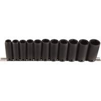 Jeu de douilles longues, 11 Mcx, Chocs, Prise de 1/2", Profond Helyx Safety & Industrial Supplies