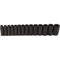 Jeu de douilles longues, 14 Mcx, Chocs, Prise de 1/2", Profond Helyx Safety & Industrial Supplies