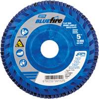 Disque &agrave; lamelles &agrave; grain grossier BlueFire, 5" x 7/8", Type 27, Grain 60, Alumine de zirconium Helyx Safety & Industrial Supplies