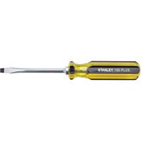 100 PLUS&reg; Standard Slotted Tip Screwdriver, 1/4" Tip, Square, 8-3/16" L, Plastic Handle Helyx Safety & Industrial Supplies