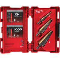 Step Drill Bit Set, 3 Pieces, High Speed Cobalt Helyx Safety & Industrial Supplies