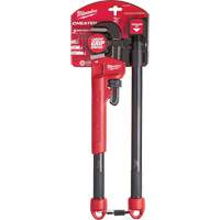 Cheater Adaptable Pipe Wrench, 2-1/2" Jaw Capacity, 18"/24"/10" Long, Powder Coated Finish, Ergonomic Handle Helyx Safety & Industrial Supplies