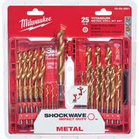 Shockwave Red Helix Metric Drill Bit Set, 25 Pieces, Titanium Helyx Safety & Industrial Supplies