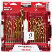 Shockwave Red Helix Drill Bit Set, 29 Pieces, Titanium Helyx Safety & Industrial Supplies