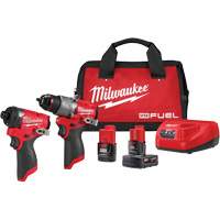 Ensemble tournevis-perceuse 1/2" M12 Fuel & tournevis hexagonal &agrave; percussion 1/4", Lithium-ion, 12 V Helyx Safety & Industrial Supplies
